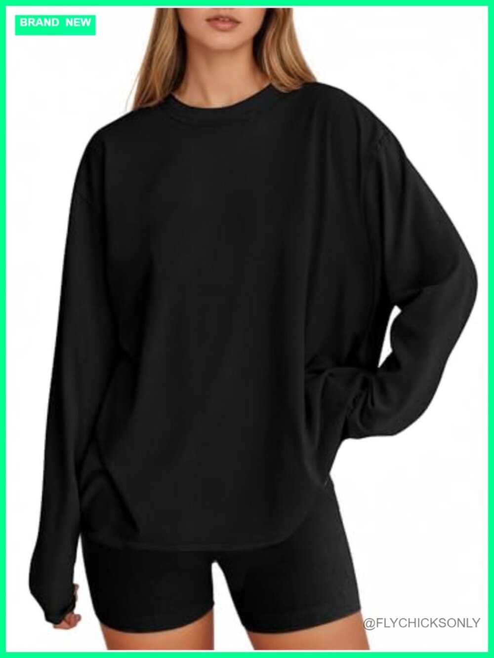 Womens Oversized Long Sleeve T Shirt Crewneck Loose Fit Casual Tee Fall
